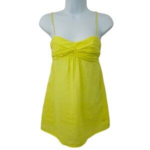 Hello2You Yellow Cotton Tank Top Womens Size XS Spaghetti Straps Strappy NEW